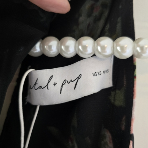 NWT Petal & Pup Anabelle Halter Neck Midi Sun Dress in Black Floral XS Sundress - Picture 10 of 12